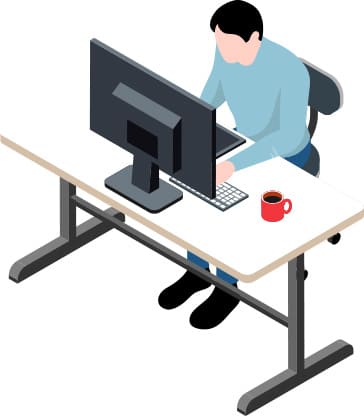 デスクワークのイラスト